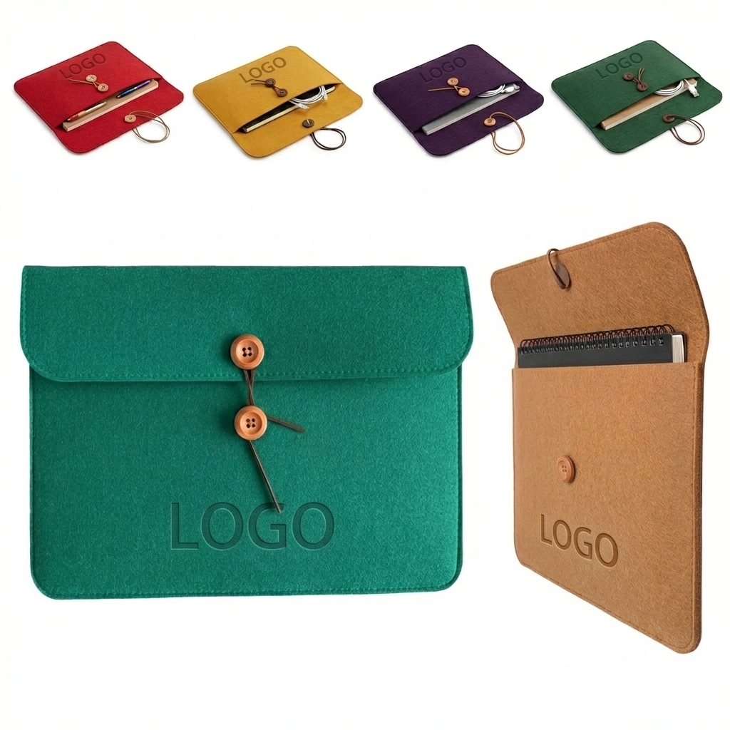Diploma & Document Felt Holder with Secure String & Button Closure