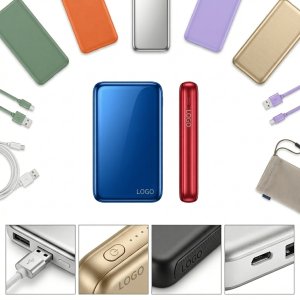 Metallic Finish 10000mAh High-Speed Portable Charger for Branding