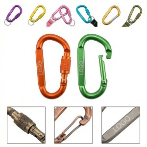 Locking D-Ring Carabiner Clip - Secure Keychain for Bags, Leashes & Outdoor Gear