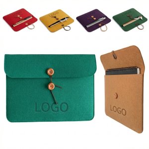 Diploma & Document Felt Holder with Secure String & Button Closure