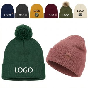 Personalized Logo Knit Beanie with Foldable Brim for Brand Promotion