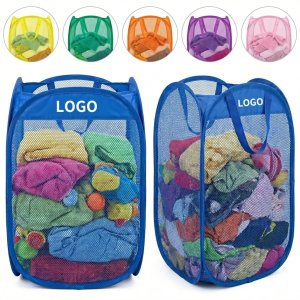 Pop-Up Foldable Mesh Laundry Basket with Reinforced Handles