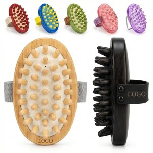 Multi-Color Wooden Massage Brush for Dry Brushing & Circulation
