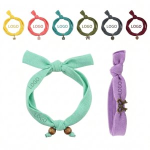 Decorative Knot Hair Ties with Beaded Charms